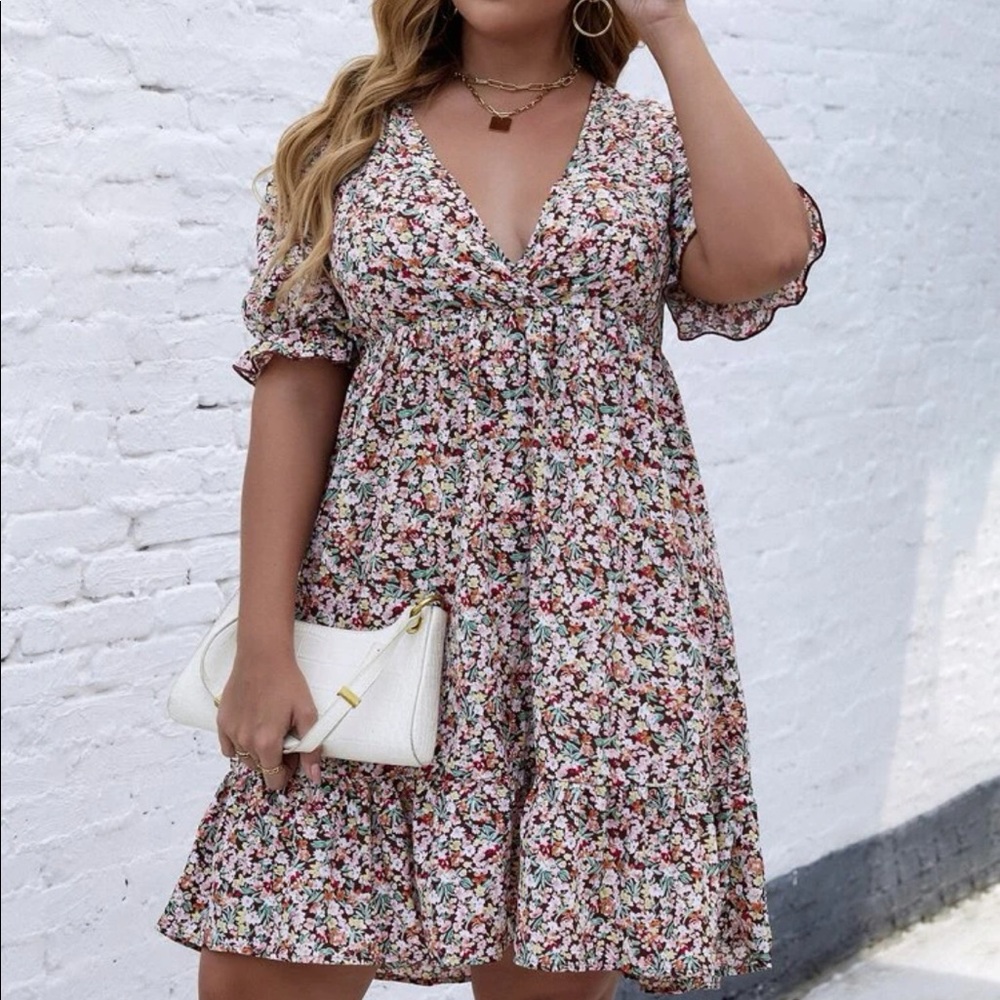 SHEIN Curve ditzy floral dress